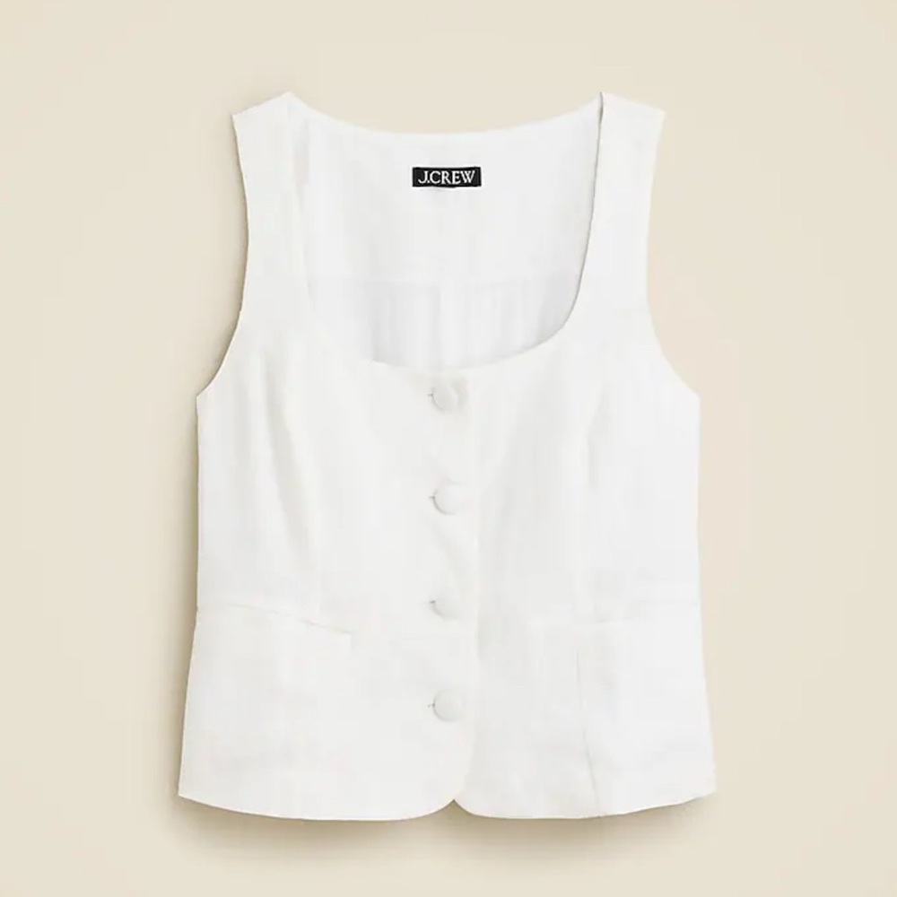 J.Crew Scoopneck linen-blend vest